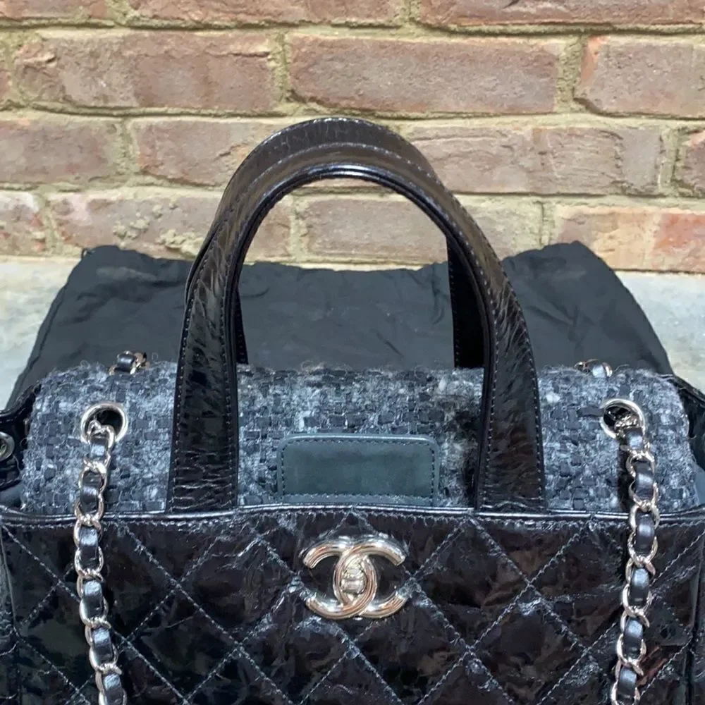 Chanel Authentic Portobello Black Quilted Calfskin Tote Bag